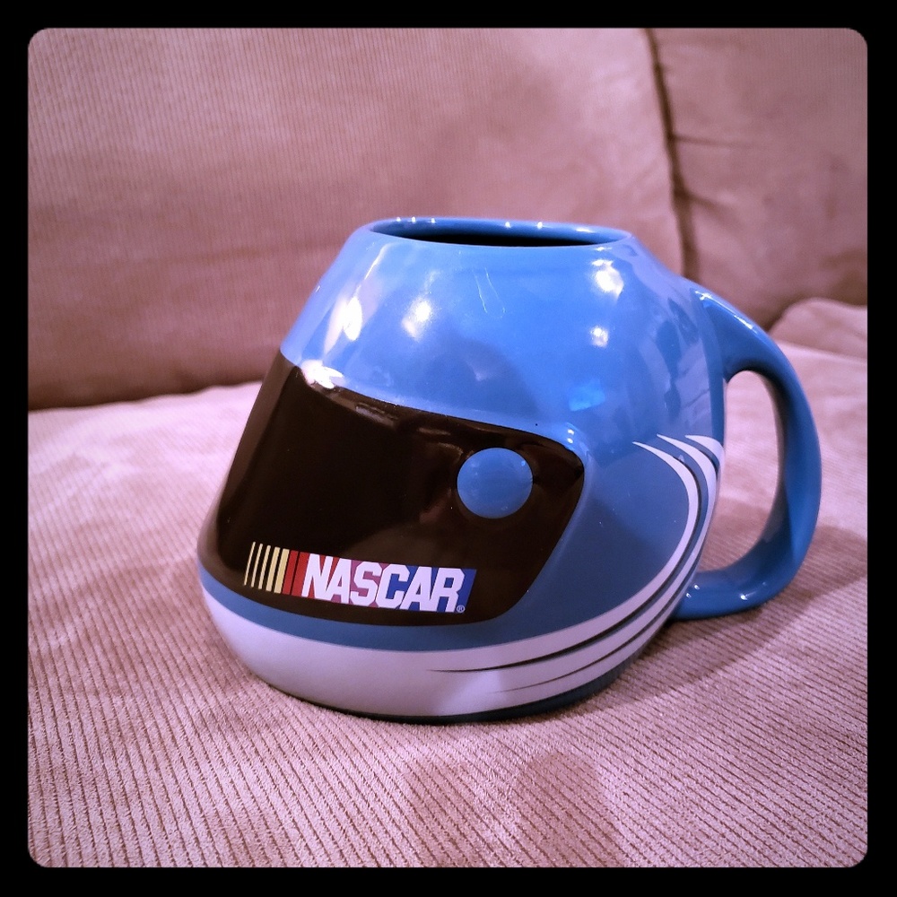 Nascar Blue Helmet Shaped Coffee Mug